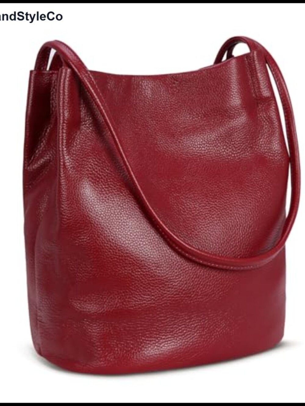 Genuine Leather Hobo Shoulder Bag Bucket Tote Purse for Women